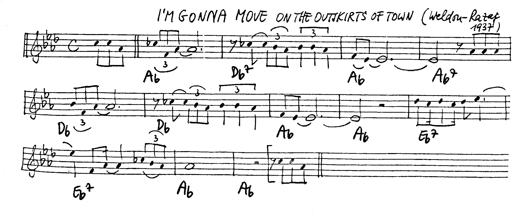 i'm gonna move free jazz leadsheet - Courtesy of the Jungle Jazz Band